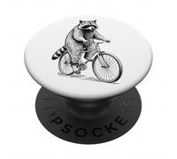 Ciclismo Bicicleta Mapache Vintage Ciclista Divertido Biker Animal PopSockets PopGrip Adhesivo