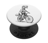Ciclismo Bicicleta T-Rex Tiranosaurio Dinosaurio Ciclista Ciclista PopSockets PopGrip Adhesivo