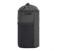 Ciclismo botella titular bolsa con bolsillo lateral de malla (negro) | Forro de papel de aluminio, mantiene las bebidas frías horas, retención de calor, se adapta a botellas estándar