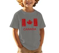 Ciclismo Día Nacional Canadiense Día de la Independencia, Estampado De Hoja De Arce, Casual, Cómodo, Moderno, Deportivo, Camiseta de Manga Corta para Niños Chaqueta de Entrenamiento Niños, gris oscuro