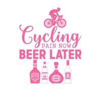 Ciclismo dolor ahora cerveza después Decoración de vinilo para pared 41x50.1cm Personalización personalizada Rosa