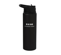 Ciclismo Mi Terapia Al Aire Libre - Divertido Dicho Amante Del C Stainless Steel Insulated Water Bottle