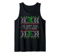 Ciclismo Oh What Fun Bike Ugly Christmas Ciclismo Suéter Camiseta sin Mangas