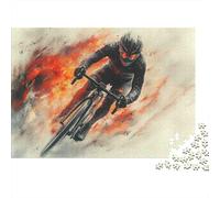 Ciclista Arte Dinámica Puzzle de 1000 Piezas Papel para Adultos Mejora la Concentración Relajación Familiar Decoración Regalo 52x38cm/1000pcs