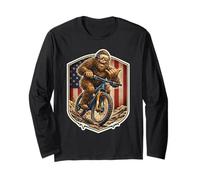 Ciclista de Bicicleta de montaña Sasquatch Bigfoot Shaka American USA Manga Larga