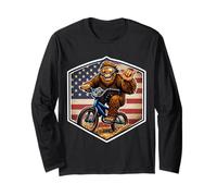 Ciclista de BMX Sasquatch Bigfoot Shaka American Patriot USA Manga Larga