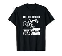 Ciclista de Carretera Divertido Carretera Grava Bicicleta accidente accidente sobreviviente Camiseta gráfica económica, Hombre, Negro, S