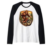 Ciclista de montaña Sasquatch, Shaka, Amante del Descenso Camiseta Manga Raglan
