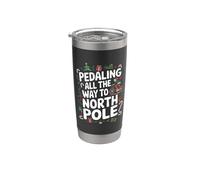 Ciclista de Navidad - Pedaleando todo el camino hacia el Polo Norte Vaso térmico de acero inoxidable de doble pared