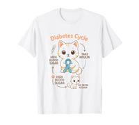 Ciclo de la Diabetes del Gato Amante de los Gatos Divertido Tipo 1 Conciencia de la Diabetes Camiseta