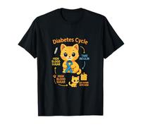 Ciclo de la Diabetes del Gato Amante de los Gatos Divertido Tipo 1 Conciencia de la Diabetes Camiseta