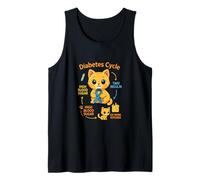 Ciclo de la Diabetes del Gato Amante de los Gatos Divertido Tipo 1 Conciencia de la Diabetes Camiseta sin Mangas