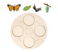 Ciclo de la mariposa - Mesa de rompecabezas de crecimiento animal - Juguete educativo de madera con colores vivos para niños: gallina rana y metamorfosis mariposa