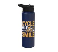 Ciclo Milla Con Una Sonrisa - Bicicleta De Carreras De Ciclistas Stainless Steel Insulated Water Bottle