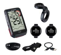 SIGMA ROX 4.0 Black Sensor Set | Ciclocomputador GPS inalámbrico y navegación Incl. sensores de Velocidad, frecuencia cardíaca y cadencia | Navegación GPS Outdoor con medición de altitud
