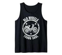 Ciclomotor vintage. Viejas ruedas, alma joven. Camiseta sin Mangas