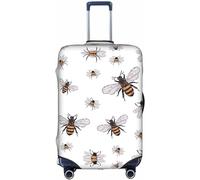 Ciclos Funny Bees - Funda protectora elástica para maleta de viaje con estampado de doble cara, antiarañazos, 18/24/28/32 pulgadas, White, M