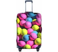 Ciclos Pelotas de tenis de color rosa brillante, doble cara, impresas, antiarañazos, funda elástica para maleta de viaje, 18/24/28/32 pulgadas, White, L