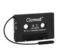 CICMOD Adaptador de Cassette para Coche Blue-Tooth 5.1 Adaptador de Cassette para Radio De Coche Smartphone Negro