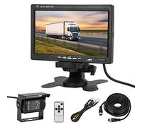 CICMOD Cámara de Marcha Atrás con 7'' TFT LCD Monitor 12-24 V Cámara de Visión Trasera 18 IR Conector de 4 Pine Universal para Camiónes Remolques Autobuses RV Caravanas