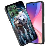 CICPLKSE Funda para Moto G Power 2026, doble capa, híbrida, a prueba de golpes, policarbonato duro, silicona suave, TPU, funda protectora para Motorola Moto G Power 5G 2025/2026, atrapasueños de lobo