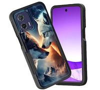 CICPLKSE Funda protectora para Moto G Power 5G/Moto G 5G 2023, doble capa híbrida resistente a prueba de golpes, policarbonato duro, silicona suave, TPU, para Motorola Moto G 5G 2023, dos lobos