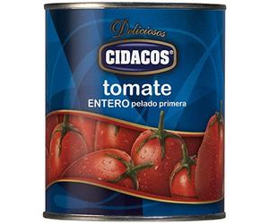 Cidacos Tomate Entero Pelado Primera, 800g (Paquete de 6)