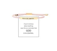 Cidegoo Pulsera de tubo motivacional con texto en inglés "Remember Who The Luck You Are/God Is in Control", One Size, Acetato, Sin piedra preciosa
