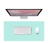 CIEEIN CIEHT Alfombrilla de ratón de PU de Doble Cara Alfombra de Oficina Almohadilla para portátil Espesor 2 mm Verde Militar+Azul Real 80x40cm