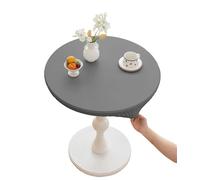 CIEEIN CIEHT Mantel Redondo Cubremesa Redondo con elástico Impermeable y Antideslizante Fácil de Limpiar Puede Utilizarse en Interiores y Exteriores Gris Claro 80cm de diámetro