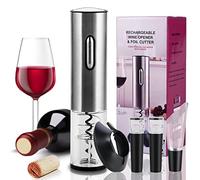 Cieex Sacacorchos Eléctrico Recargable con Cortacapsulas, Vertedor y Tapón de Vino de Vacío, Cable de Carga USB, para Amantes del Vino