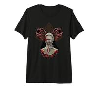 Ciega Monja Fe Demonio Gótico Horror Oculto Silencio Oscuro Arte Camiseta Premium