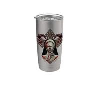 Ciega Monja Fe Demonio Gótico Horror Oculto Silencio Oscuro Arte Vaso térmico de acero inoxidable de doble pared