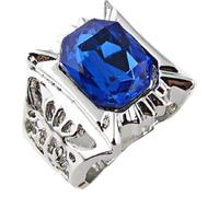 Ciel Phantomhive Black Butler Kuroshitsuji - Anillo de cristal azul en tono plateado