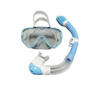 (cielo blu) Nuovo set professionale per maschera e boccaglio da immersione, occhiali da nuoto, boccaglio