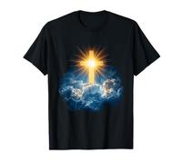 Cielo Cruz Radiante Luz Santa Brillando A Través De Las Nubes Camiseta