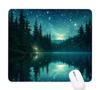 Cielo Estrellado Alfombrilla de Ratón Pequeña para Juegos de Velocidad, Mouse Pad Lago 260x210x3mm Alfombrillas Ratón Tamaño Pequeña Bordes Cosidos, Antideslizante Alfombrilla Escritorio Mujer D-514