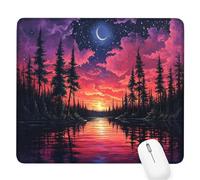 Cielo Estrellado Alfombrilla de Ratón Pequeña para Juegos de Velocidad, Mouse Pad río 260x210x3mm Alfombrillas Ratón Tamaño Pequeña Bordes Cosidos, Antideslizante Alfombrilla Escritorio Mujer D-353