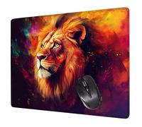 Cielo Estrellado Alfombrilla Raton Gaming 300x250x3mm, Alfombrilla Escritorio León Mouse Pad con Base Goma Antideslizante, con Bordes cosidos, Superficie Impermeable, para Oficina Tapete Rato H0-440