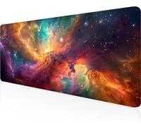 Cielo Estrellado Alfombrilla Ratón XXL 90 x 40 cm, Mouse Pad Amarillo Alfombrilla Ratón Gaming con Superficie Suave y Base de Goma Antideslizante, Gaming Mousepad Mejora La Precisión PjY11475 8-W