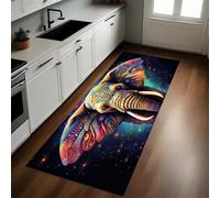 Cielo Estrellado Colorido Alfombra de Cocina 50 x 80 cm Animales Elefante Antideslizante y Lavable, Camino Multiusos Resistente al Desgaste, Antimanchas, Ideal para Bajo Fregadero y Fogones
