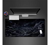 Cielo Estrellado de Nube Negra Alfombrilla de Ratón,XXL 400x800x3mm Mouse Pad,Base de Goma Antideslizante,Superficie Tela Fina,Mejora la precisión y la Velocidad Adecuada para Jugadores,PC y portátil
