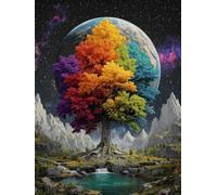 Cielo Estrellado Diamond Painting, 5D Diamond Painting Adultos áRbol, DIY Kit Manualidades Adultos, 5D Punto de Cruz Cuadro Diamante, DIY Pintura de Diamante Kits, Home Decoration, 30x40cm T-8614