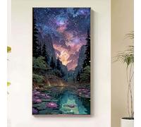 Cielo Estrellado Diamond Painting Adultos, Diamond Painting Flor Pintura de Diamante para Niños DIY 5D Strass Bordado Punto de Cruz Puzzle Dibujos con Diamantes Kit Decoración Hogar 60x120cm k8-33ad