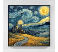 Cielo estrellado Diamond Painting Kit Completo, Diamond Painting Paisaje Pintura Diamante Adultos, Hazlo tú Mismo 5D Cristal Bordado de Punto de Cruz Puzzle, Decoración Pared Hogar 90x90cm es1-g75