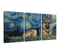 Cielo estrellado DIY 5D Kit de Pintura de Diamante Completo para Adultos 40x50cm, Perro Diamond Painting Redondo Mosaico Rhinestone de Punto de Cruz Arte Manualidades Decor de Pared del Hogar 2S-110