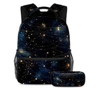 Cielo estrellado eleva tu experiencia escolar, toma esta mochila con estuche para lápices para niños, niñas, adolescentes, Multicolor#04, B:29.4x20x40cm P:19x7.5x3.8cm, Mochilas daypack