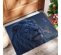 Cielo Estrellado Fantasía Felpudo Antideslizante - 50 x 80 cmAnimal León Trampa de Tierra Felpudo Exterior e Interior para Entrada Limpia - Fácil de Cuidar - Azul Grisáceo Oscuro