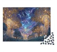 Cielo Estrellado Fantástico Puzzle de 1000 Piezas Puzzle para Adultos Bosque de Cuentos Juego de Puzzle 1000 Piezas Relajante Decoración 52x38cm/1000pcs