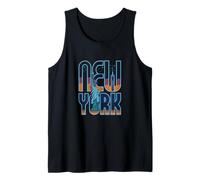 Cielo Nocturno de Nueva York - USA Liberty & One World Word Art Camiseta sin Mangas